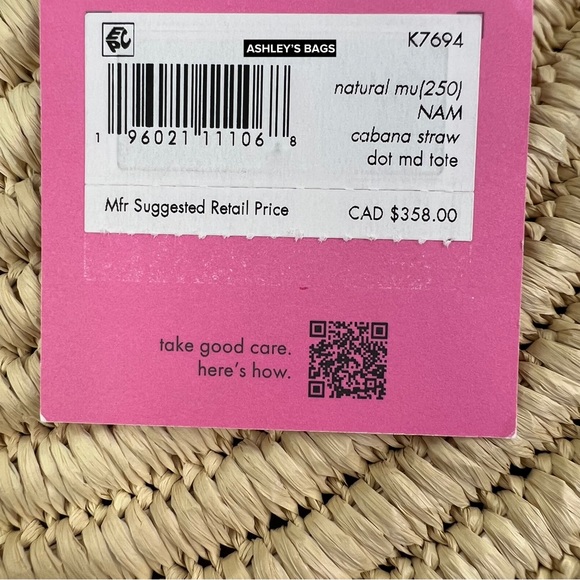 Kate Spade Sunkiss Cabana Straw Medium Tote - Picture 9 of 11